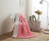 Luxury Blossom Pink Rose Faux Fur Throw Blanket with Sherpa Backside
