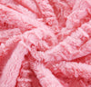 Luxury Blossom Pink Rose Faux Fur Throw Blanket with Sherpa Backside