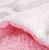 Luxury Blossom Pink Rose Faux Fur Throw Blanket with Sherpa Backside