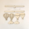 Wooden Hot Air Balloon Wind Chime Nursery Hanging Kids Room Decoration