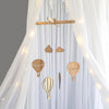 Wooden Hot Air Balloon Wind Chime Nursery Hanging Kids Room Decoration