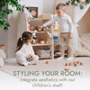 Wooden Montessori Shelves for Toddler 2in1: Bookshelf & Toy Shelving